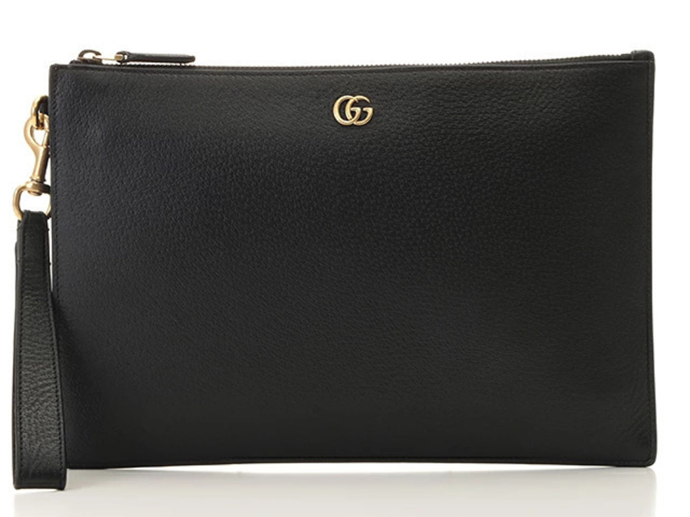 Gucci GG Marmont Leather Pouch Clutch Black